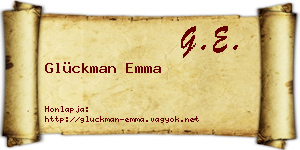 Glückman Emma névjegykártya